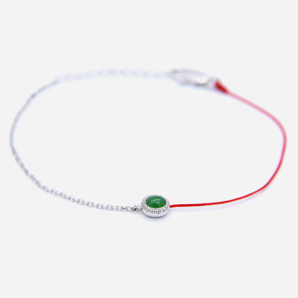 AURUM 金 18K JadeLine Bracelet with Diamond in Apple Green Jade