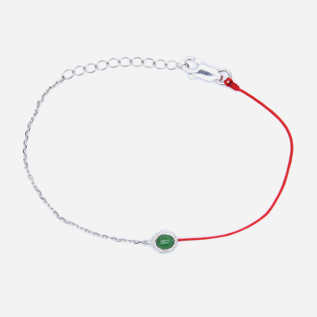 AURUM 金 18K JadeLine Bracelet with Diamond in Apple Green Jade