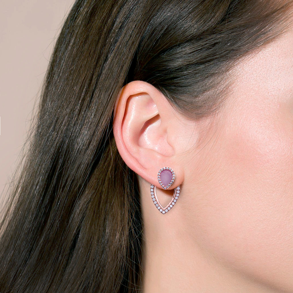 AQUA 水 Earring Studs in Lavender Jade