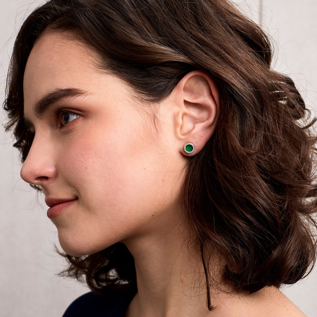 ETERNITY 緣 Earring Studs in Green Jade