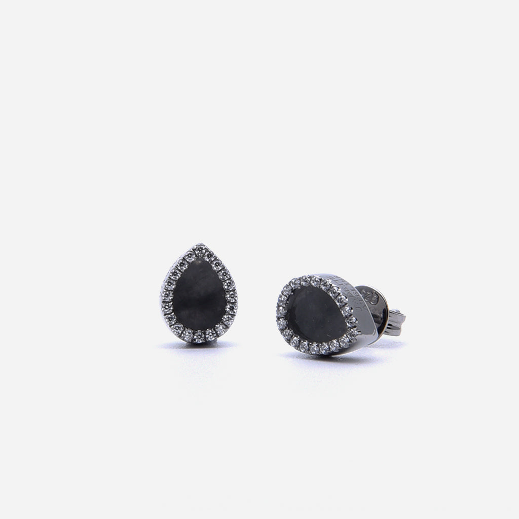 AQUA 水 Earring Studs in Black Jade