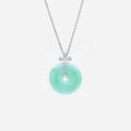 AURUM 金 18K Pendant in Apple Green Jade in White Gold