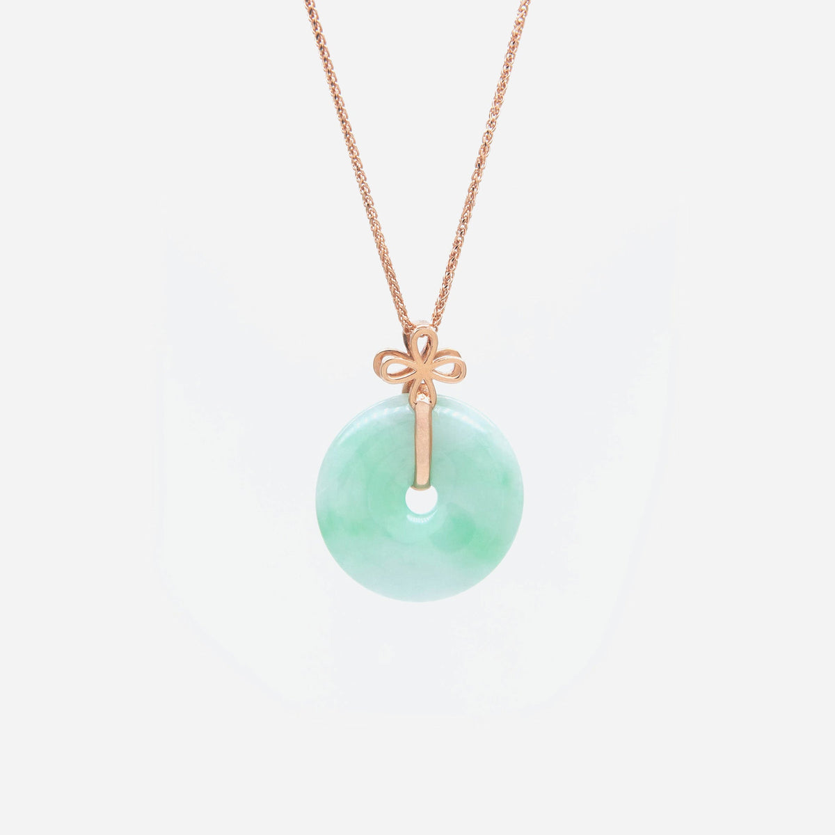 AURUM 金 18K Pendant in Apple Green Jade in Rose Gold