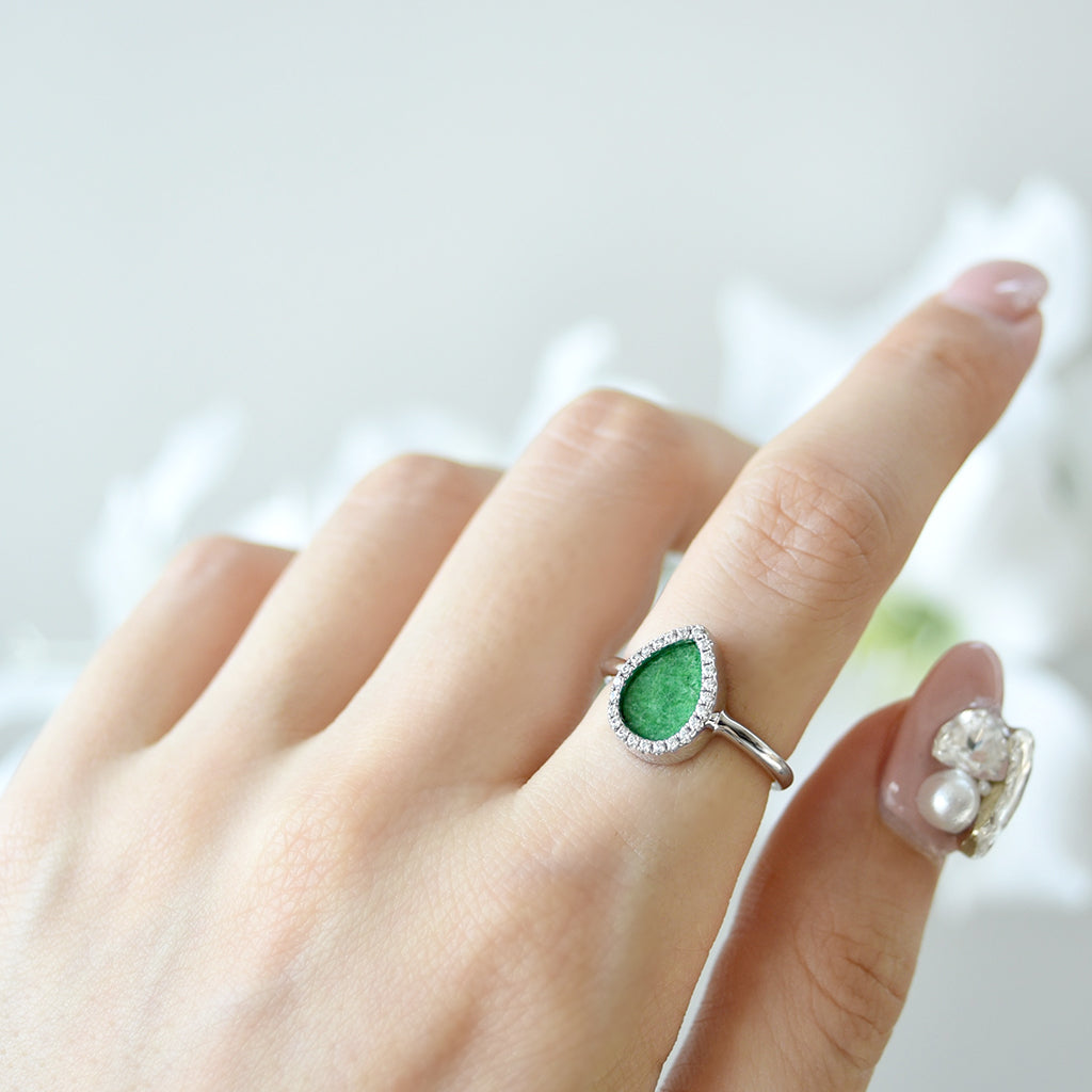 AQUA 水 Ring in Green Jade