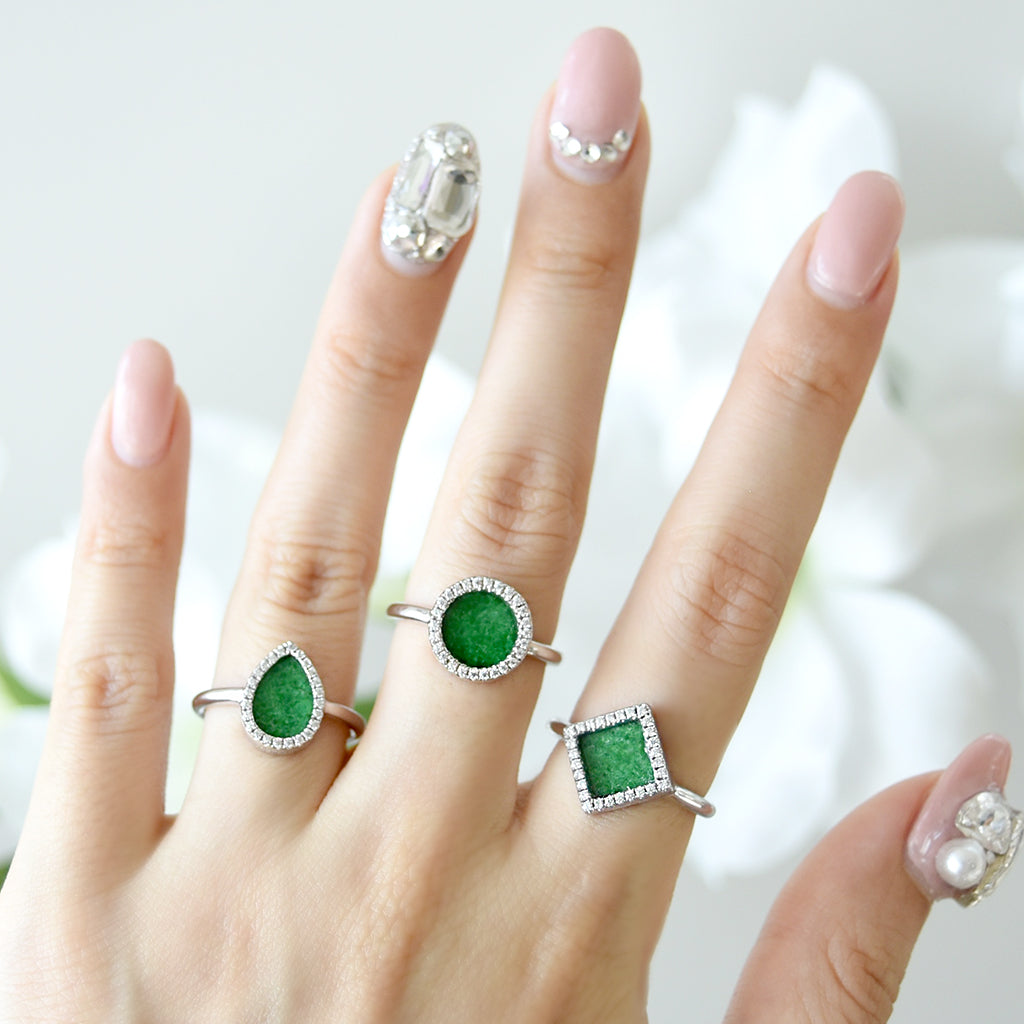 AQUA 水 Ring in Green Jade