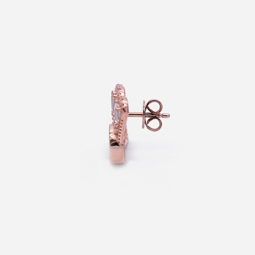 Oriental Fan Earring Studs in Lavender Jade