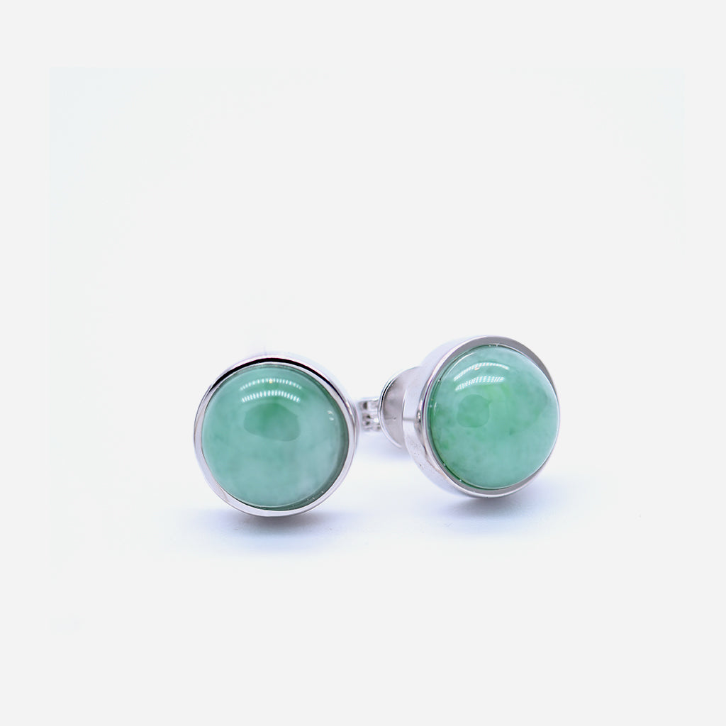 EDEN 悅 Earring Studs in Apple Green Jade