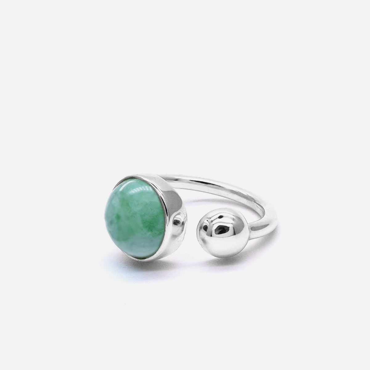 EDEN 悅 Open Ring in Apple Green Jade [14K/18K solid gold option]