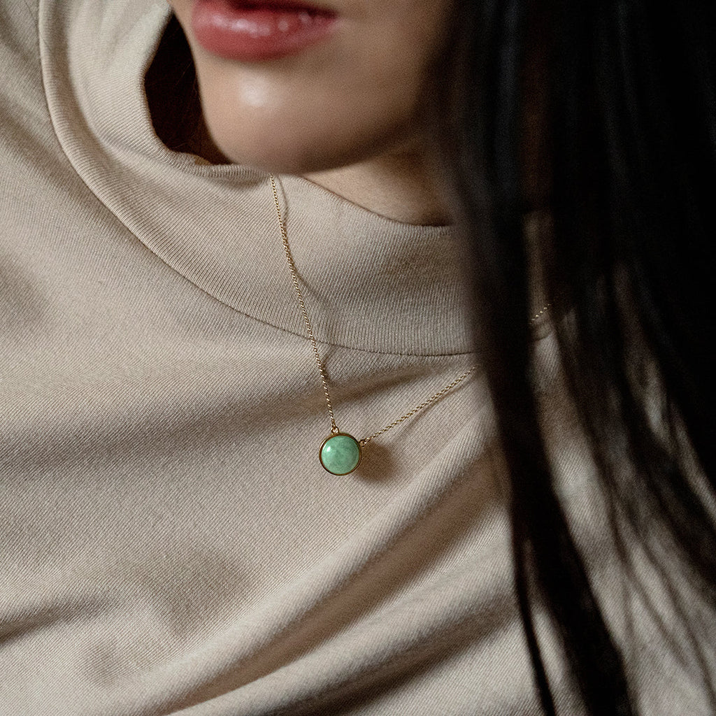 EDEN 悅 Necklace in Apple Green Jade