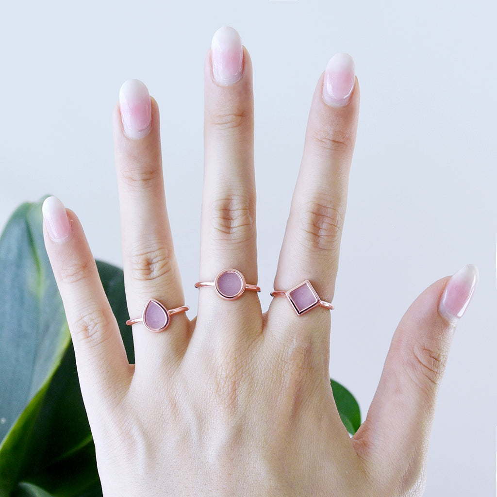 AQUA 水 Small Ring in Lavender Jade