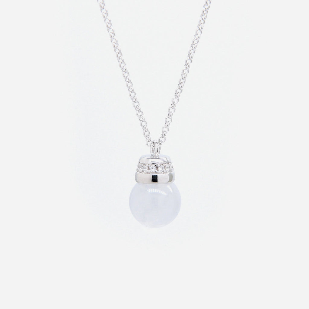 EDEN 悅 Bead Necklace in Ice White Jade